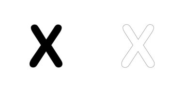 Resimli Simge Arka Planda İzole - X