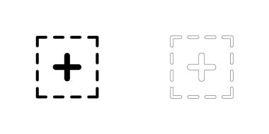Resimli Simge Arka Planda İzole - Kareli Plus