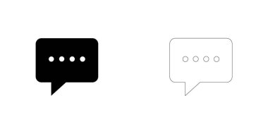 Resimli Simge Arka Planda İzole - Kare Mesaj Bubbl