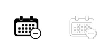 Resimli Simge Arka Planda İzole - Yuvarlak Takvim Rem