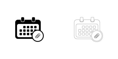 Resimli Simge Arka Planda İzole - Yuvarlak Takvim Att