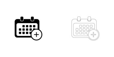 Resimli Simge Arka Planda Yalıtılmış - Yuvarlak Takvim Ekle