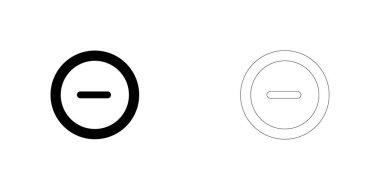 Resimli Simge Arka Planda İzole - Yuvarlak Eksi