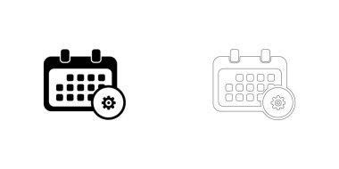 Resimli Simge Arka Planda İzole - Yuvarlak Takvim Con