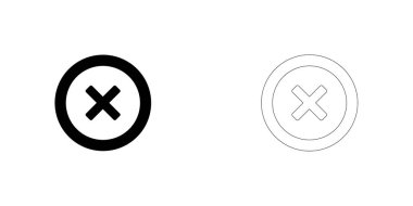 Resimli Simge Arka Planda İzole - Yuvarlak Çapraz-79