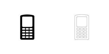 Resimli Simge Arka Planda İzole - Cep Telefonu Walkie 