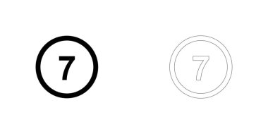 Resimli Simge Arka Planda Yalıtılmış - Circle 7 Anahat