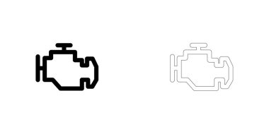 Resimli Simge Arka Planda İzole - Motor Işıklarını Kontrol Et