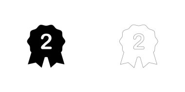 Resimli Simge Arka Planda İzole - 2.Sıra Rozeti