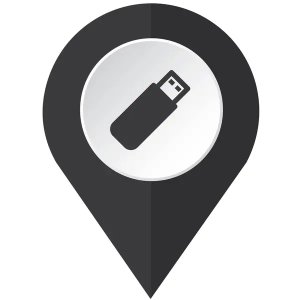 Icono ilustrado aislado en un fondo - USB Stick — Vector de stock