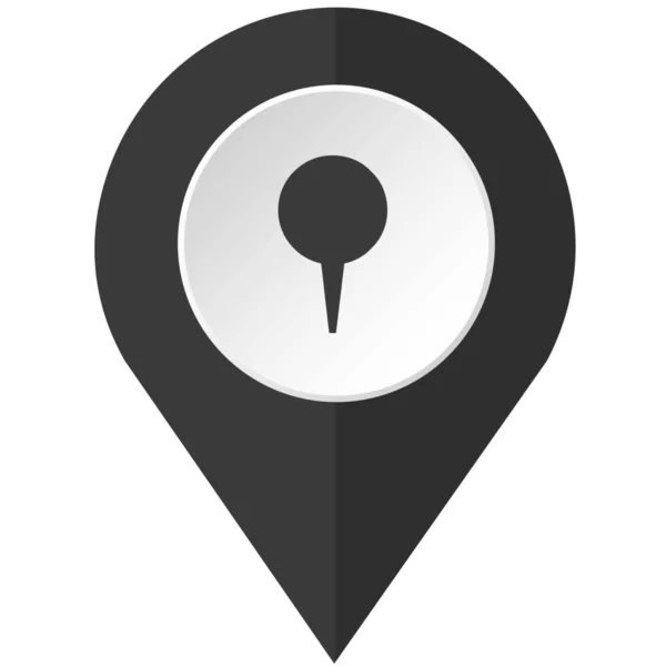 Ícone ilustrado isolado em um fundo - Pointer de mapa pequeno — Vetor de Stock
