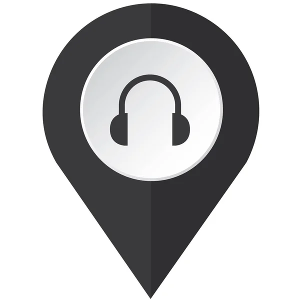 Icono ilustrado aislado sobre un fondo - Auriculares — Vector de stock