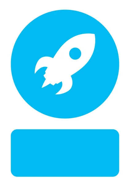 Icona illustrata isolata su uno sfondo - Space Rocket — Vettoriale Stock
