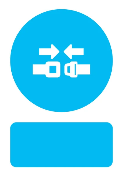 Icona illustrata isolata su uno sfondo - Fibbia della cintura di sicurezza — Vettoriale Stock