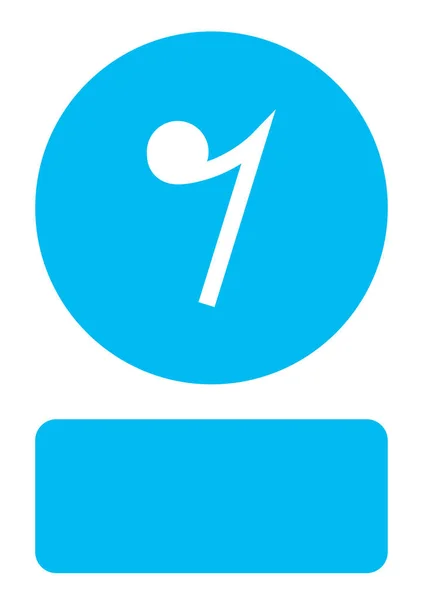 Icono ilustrado aislado sobre un fondo - Quaver Rest — Vector de stock