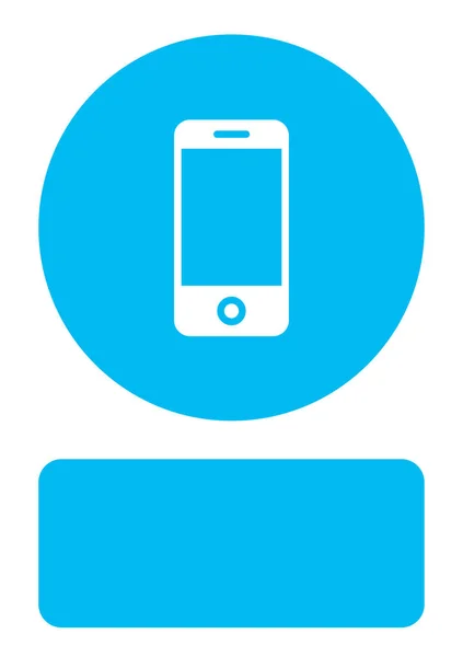Ilustrowana ikona izolowane na tle-telefon komórkowy — Wektor stockowy