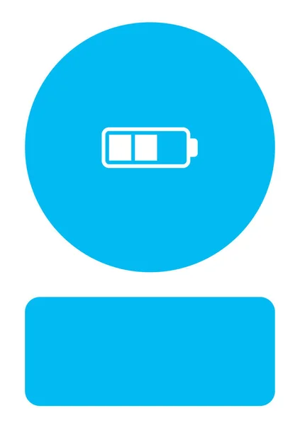 Icône illustrée isolée sur un fond - Demi-batterie — Image vectorielle