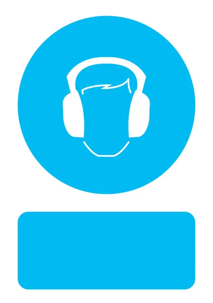 Icono Ilustrado Aislado en Antecedentes - Ear Defenders Protec — Vector de stock