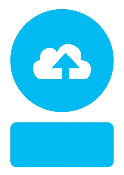 Icône illustrée isolée sur un fond - Cloud Télécharger épais — Image vectorielle