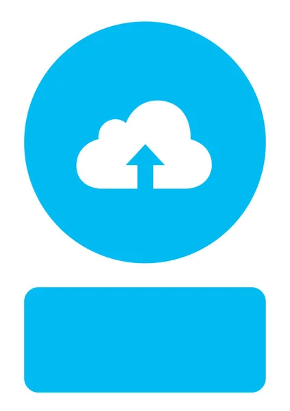 Icône illustrée isolée sur un fond - Téléchargement Cloud — Image vectorielle