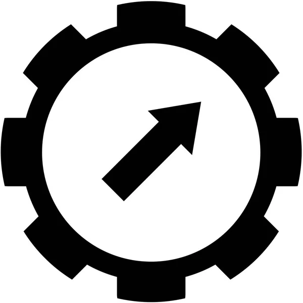 Icône illustrée isolée sur un fond - flèche en haut à droite — Image vectorielle