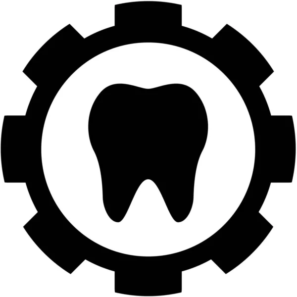 Icône illustrée isolée sur un fond - Dent — Image vectorielle