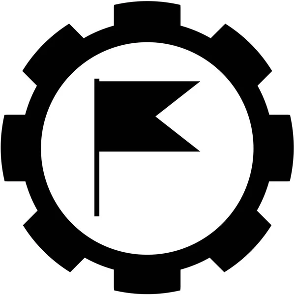 Illustrerad ikon isolerad på en bakgrund-kvadrat Cut out flagga — Stock vektor
