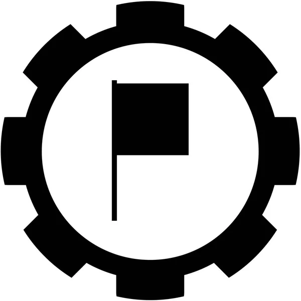 Illustrerad ikon isolerad på en bakgrund-fyrkantig flagga — Stock vektor