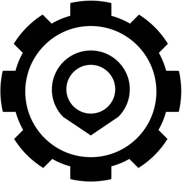 Icono ilustrado aislado sobre un fondo - Op puntero de mapa corto — Vector de stock