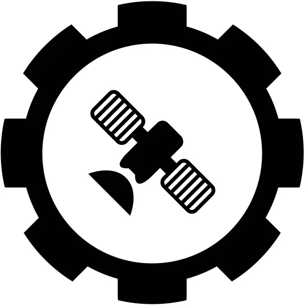 Illustrerad ikon isolerad på en bakgrund-satellit — Stock vektor