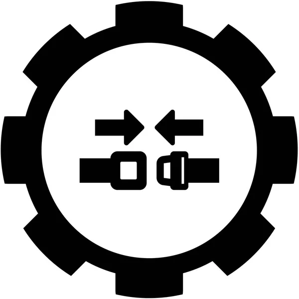 Icona illustrata isolata su uno sfondo - Fibbia della cintura di sicurezza — Vettoriale Stock
