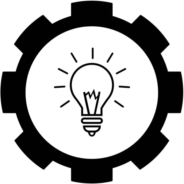 Ілюстрована ікона ізольована на тлі - кругла лампочка — стоковий вектор