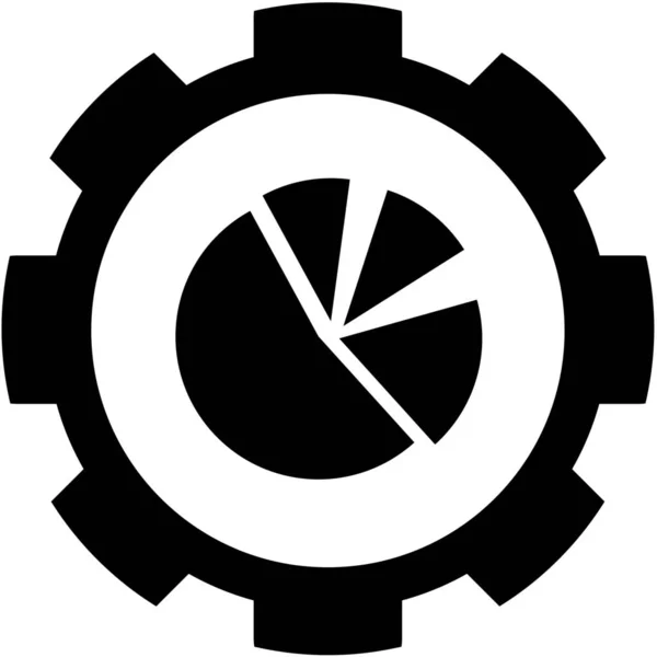 Ikona ilustrowana na białym tle-wykres kołowy — Wektor stockowy