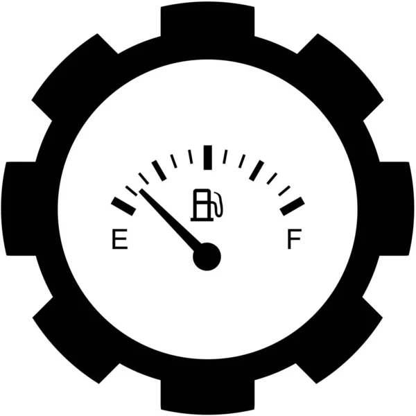 Icône illustrée isolée sur un fond - Jauge d'essence vide — Image vectorielle