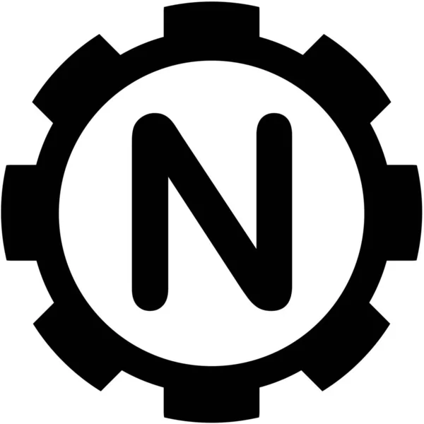 Illustriertes Symbol isoliert auf einem Hintergrund - n — Stockvektor