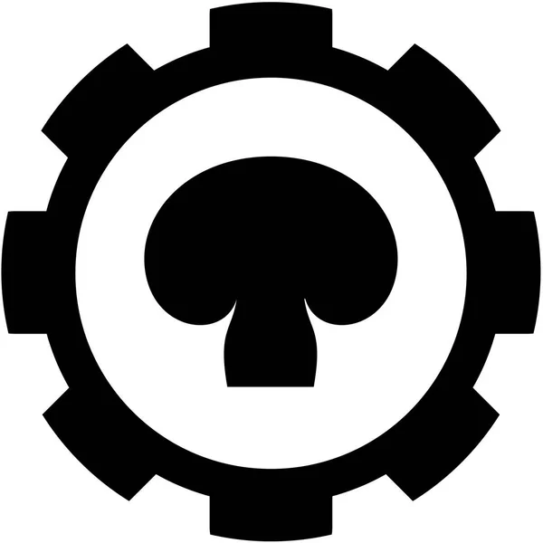 Icône illustrée isolée sur un fond - Champignon — Image vectorielle