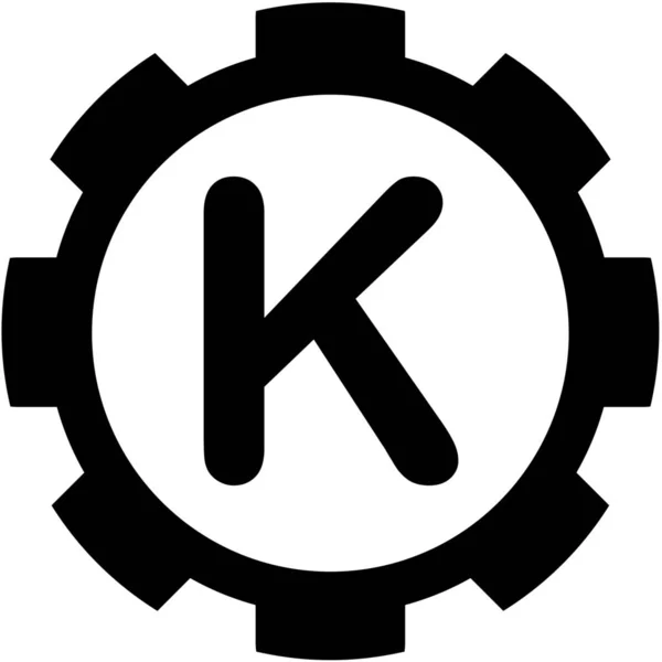 Illustriertes Symbol isoliert auf einem Hintergrund - k — Stockvektor