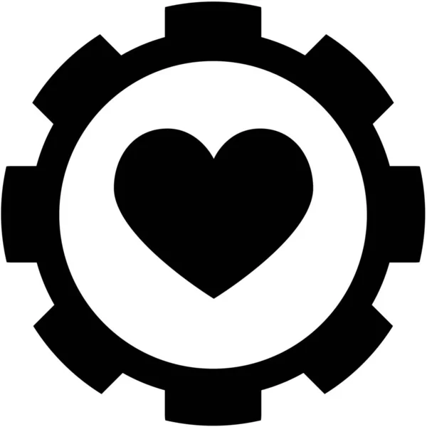 Ícone ilustrado isolado em um fundo - Coração — Vetor de Stock