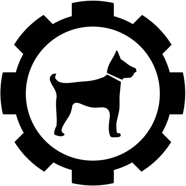 Icono ilustrado aislado sobre un fondo - perro guardián — Vector de stock