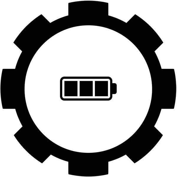 Illustriertes Symbol isoliert auf einem Hintergrund - volle Batterie — Stockvektor