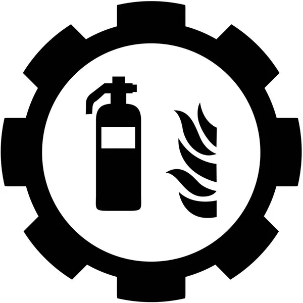 Icono ilustrado aislado sobre un fondo - Extintor de incendios wi — Vector de stock