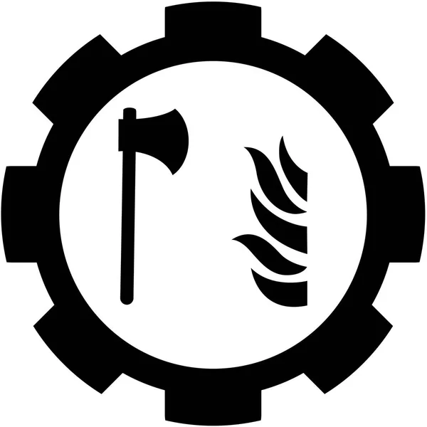 Illustrerad ikon isolerad på en Background-Fire AXE — Stock vektor