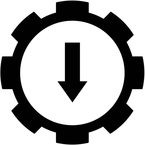Icône illustrée isolée sur un fond - Flèche vers le bas — Image vectorielle
