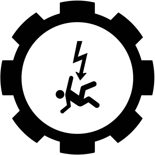 Ilustrowana ikona izolowane na tle-niebezpieczeństwo elektryczności — Wektor stockowy