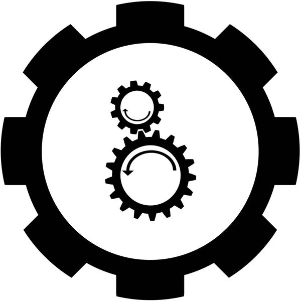 Geïllustreerd pictogram geïsoleerd op een achtergrond-teller roterende COG — Stockvector