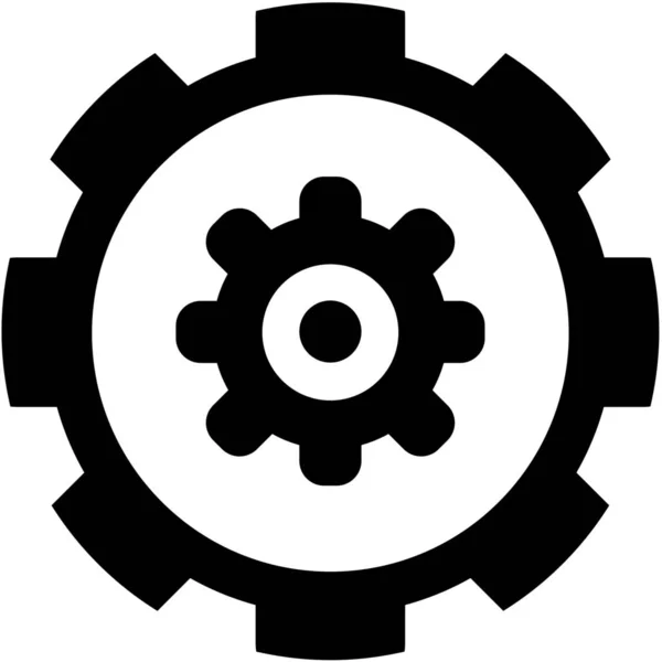 Icône illustrée isolée sur un fond - Cog — Image vectorielle