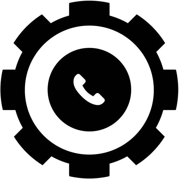 Geïllustreerd pictogram geïsoleerd op een achtergrond-cirkel telefoon gevuld — Stockvector