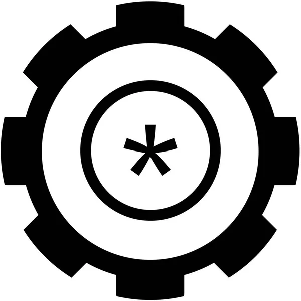 Icona illustrata isolata su uno sfondo - Circle Asterisk Outl — Vettoriale Stock