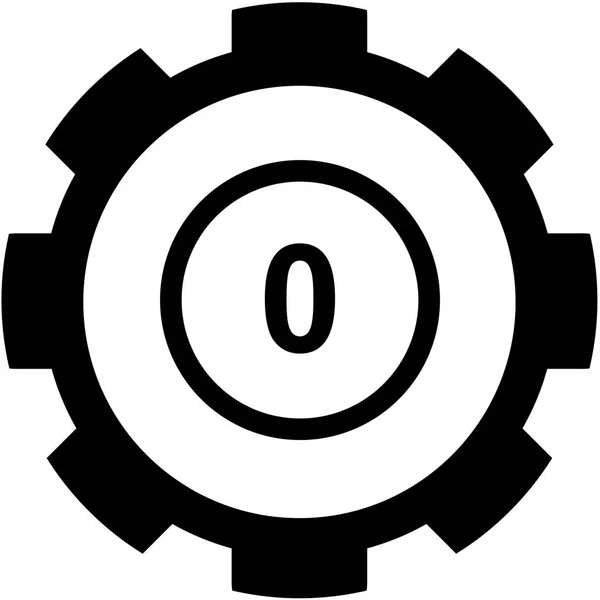 Ikona ilustrowana na białym tle-okrąg 0 kontur — Wektor stockowy