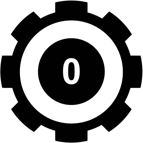 Icône illustrée isolée sur un fond - Cercle 0 rempli — Image vectorielle